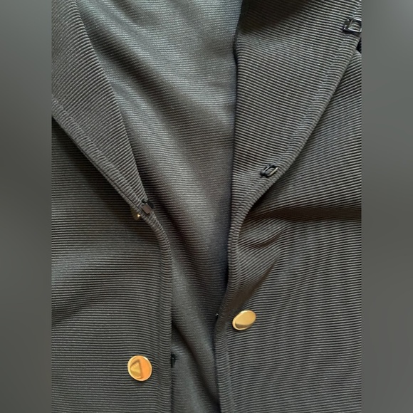 Libby Edelman Double Button Military style blazer Jacket black ribbed sz L EUC - Picture 14 of 14